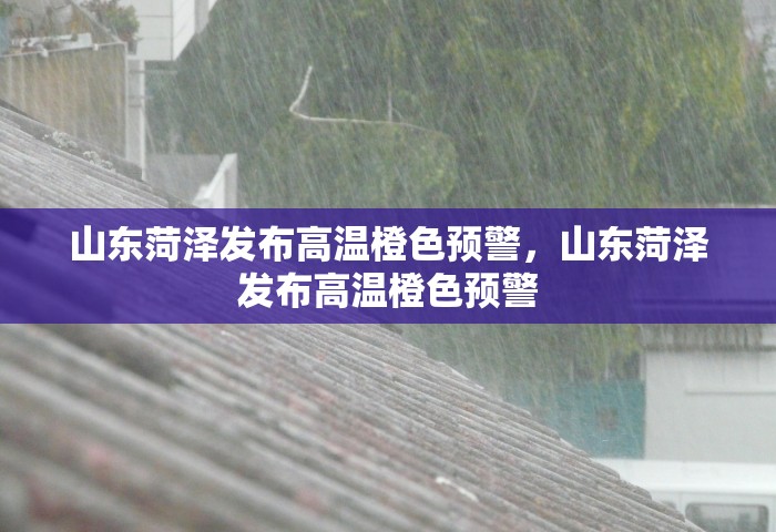山东菏泽发布高温橙色预警，山东菏泽发布高温橙色预警
